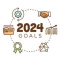 2024 SMART Goals Vector graphic -ÃÂ various Smart goal keywords Royalty Free Stock Photo